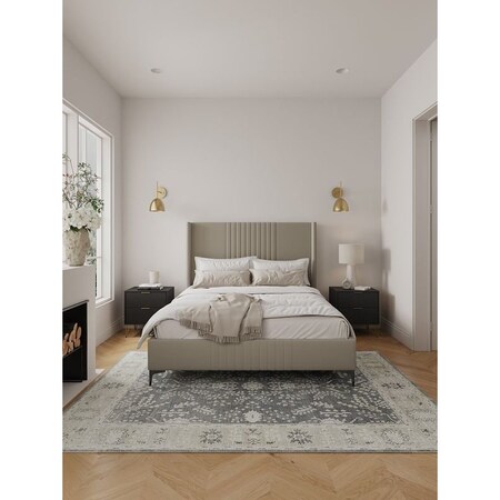 Manhattan Comfort Promenade Queen-Size Bed in Rustic Taupe BD010-QN-RT